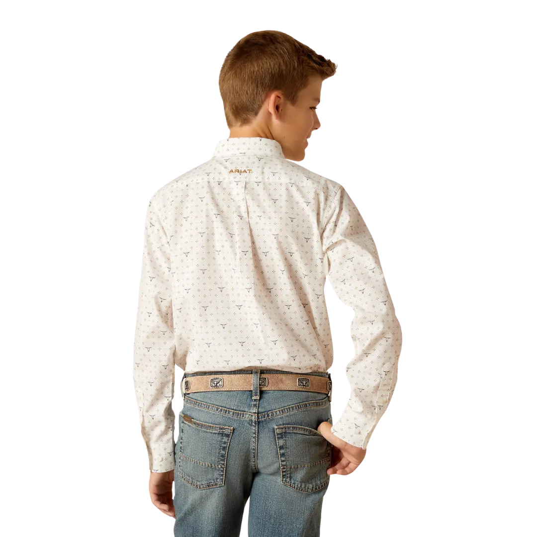 Ariat Kid's Classic Fit Edmond White Shirt