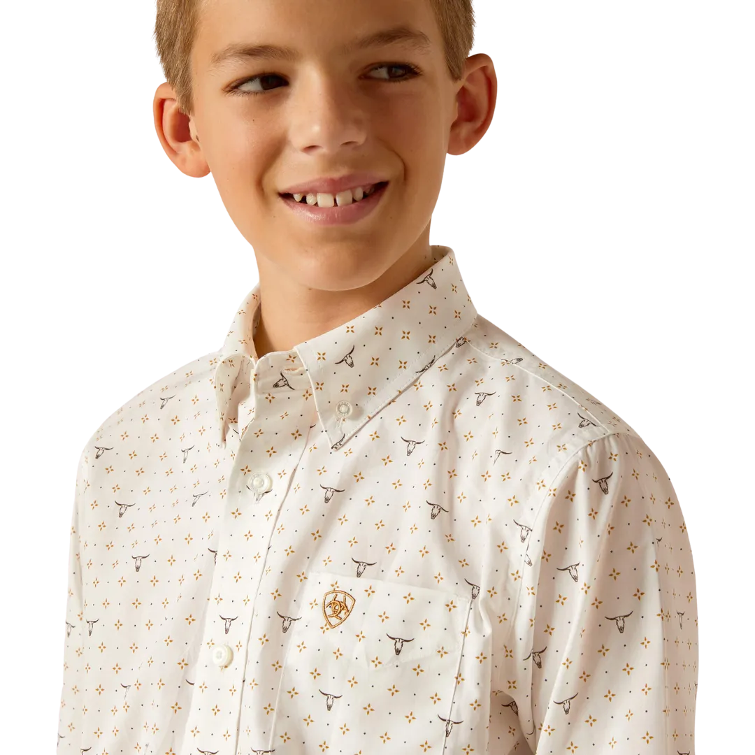 Ariat Kid's Classic Fit Edmond White Shirt