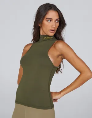 AW High Neck Tank - Oryx (Olive)