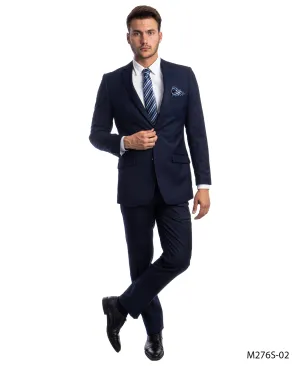 Azzuro Navy Blue Suits 2 PC Slim Fit