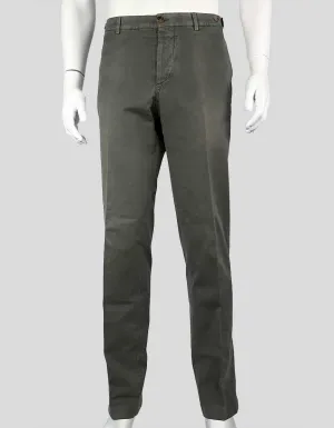 Brunello Cucinelli Olive Chinos With Four Pockets And Button Fly Front And Side Waist Button Design 52 It 38 US