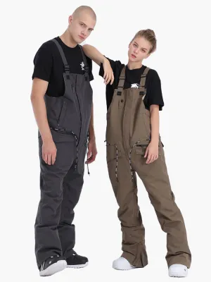 Dark Khaki Unisex Overalls Snowboard Ski Bibs Pants