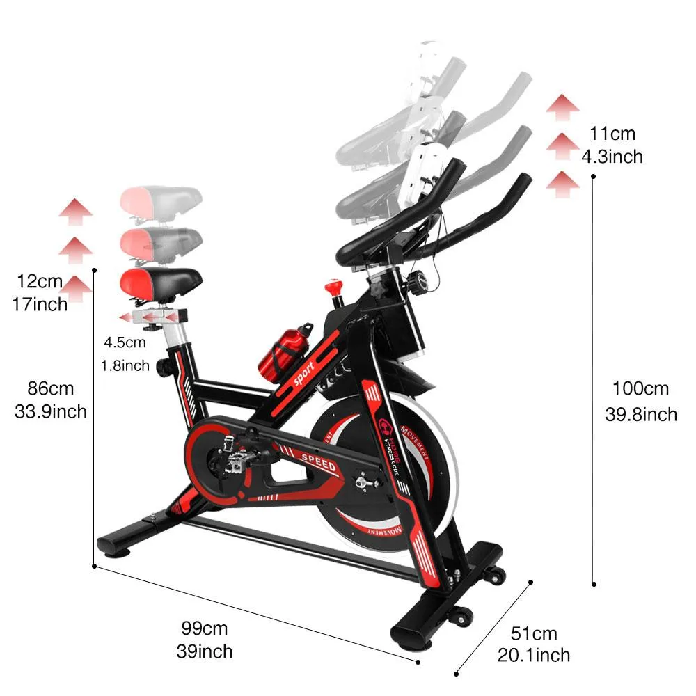 Exercise Bike Indoor Cycling Stationary Bike with LCD Display & Adjustable Resistance