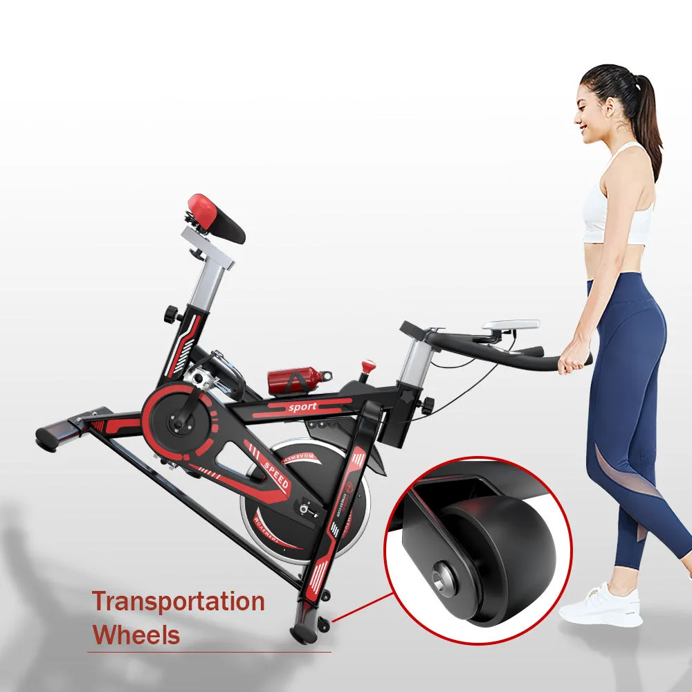 Exercise Bike Indoor Cycling Stationary Bike with LCD Display & Adjustable Resistance