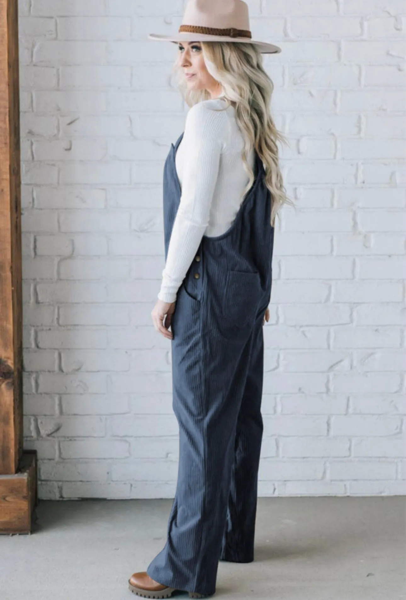 Loose Fit Corduroy Overalls