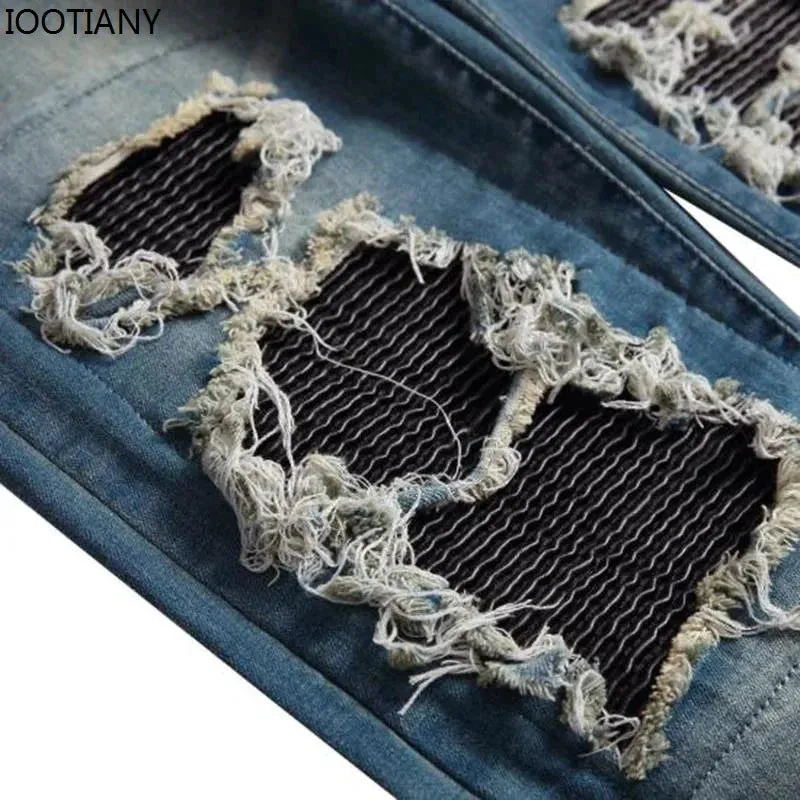 Men's Slim Fit Distressed Stretch Denim Jeans