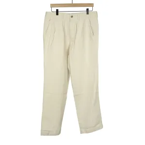 Military chino in unbleached cotton and linen slub twill (restock)