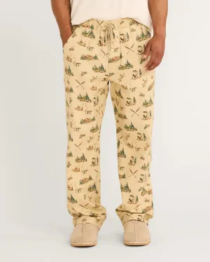 Pendleton MEN'S CAMP PRINT FLANNEL PAJAMA PANTS - CAMP KHAKI