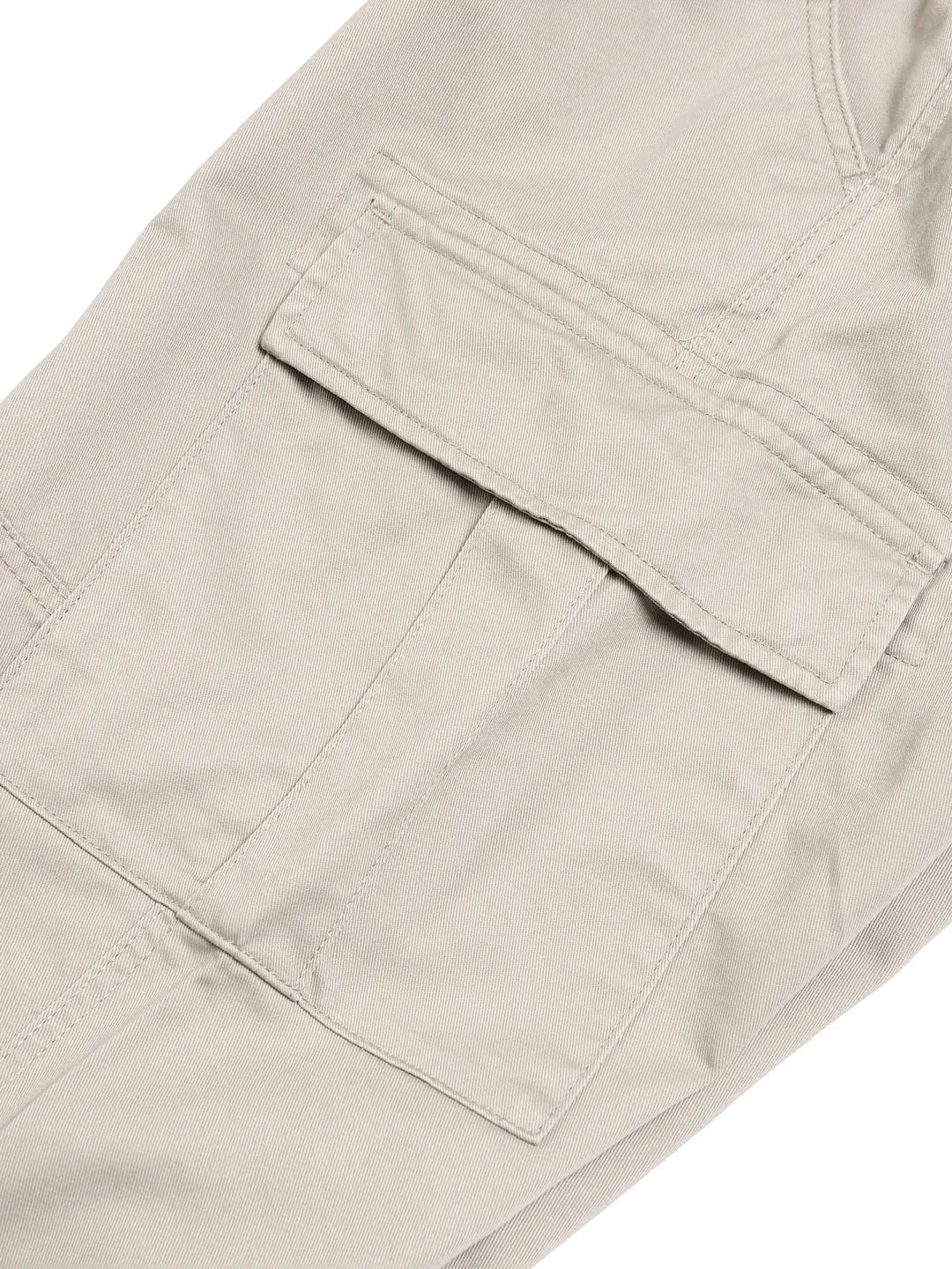 Regular Straight Cargo Pants Men with Multi Pockets and Elastic Waist