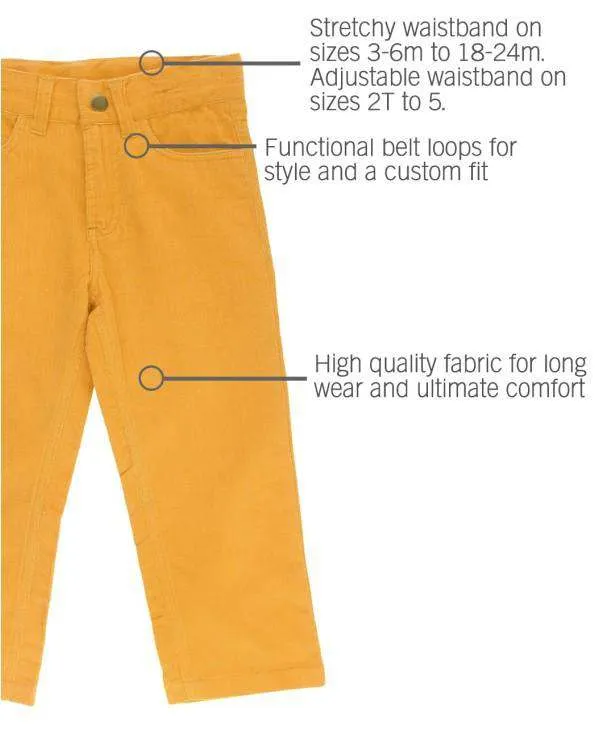 RuggedButts ~ Golden Yellow Straight Corduroy Pants