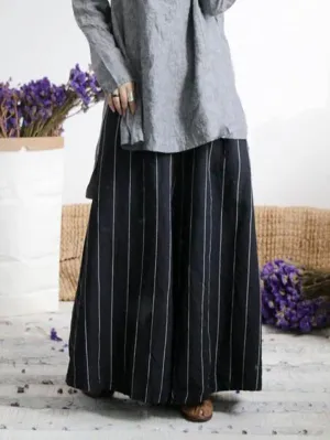 Super Loose Stripe Wide-leg Pants