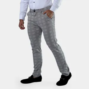 Ultra Stretch Chino Pants - Slim Fit - Tartan Grey Check