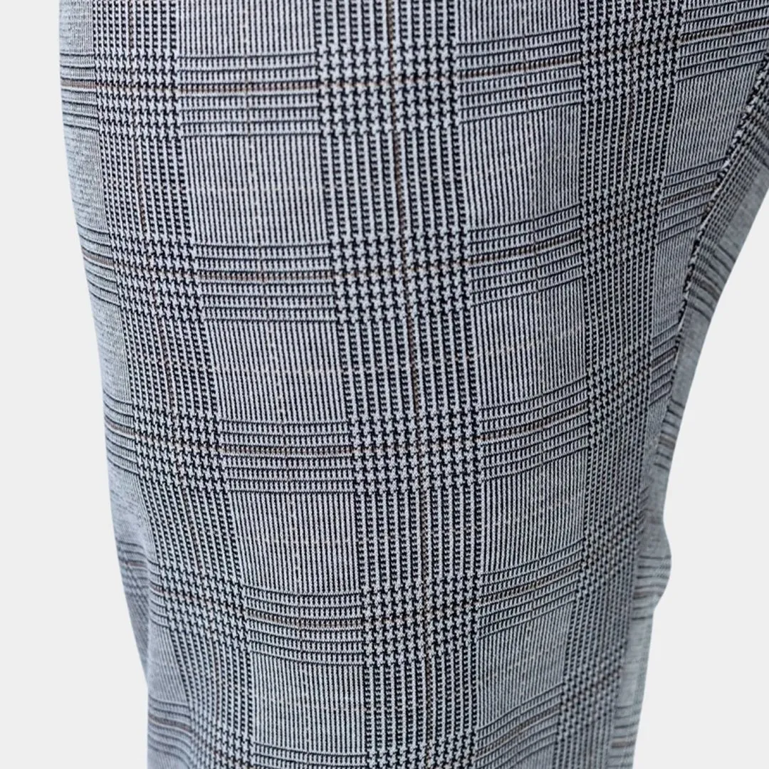 Ultra Stretch Chino Pants - Slim Fit - Tartan Grey Check